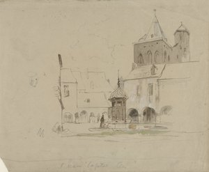 Studie des Platzes bei der S. Maria im Kapitol in Köln von Johannes Bosboom