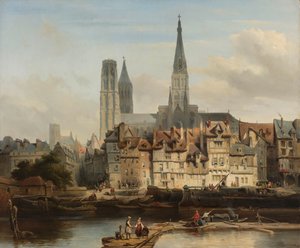 Die Pariser Anlegestelle in Rouen von Johannes Bosboom