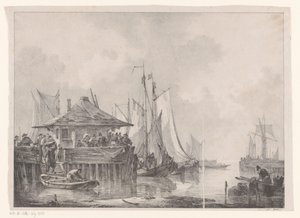 Trubel in einem Hafen von Johannes Christiaan Schotel