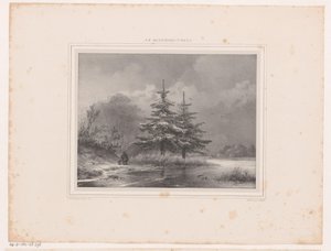 Winterlandschaft mit zwei Kiefern
