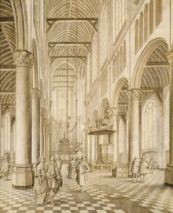 Innenraum der Neuen Kirche, Delft von Johannes Coebermans