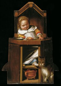 Schlafendes Baby im Hochstuhl von Johannes Cornelisz. Verspronck