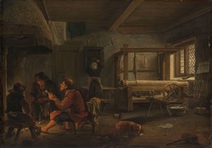 Werkstatt eines Webers von Johannes Dircksz van Oudenrogge