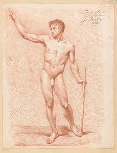 Stehender männlicher Akt, von vorne gesehen (2. Preis 1816) von Johannes Donker