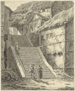 Treppe zwischen Häusern in Mettmann, oberhalb von Düsseldorf