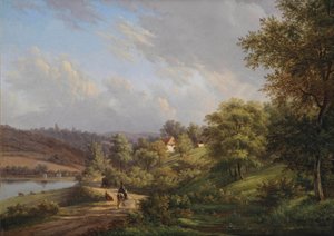 Ein friedlicher Tag in einer hügeligen Landschaft von Johannes Franciscus Christ