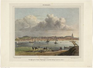 Ansicht von Nijmegen von Lent aus gesehen