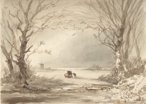 Eine Winterlandschaft, 1854 von Johannes Franciscus Hoppenbrouwers