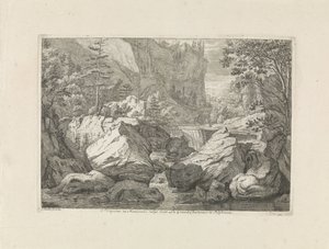 Ansicht eines Wasserfalls von Johannes Glauber