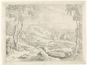 Landschaft mit Hirten von Johannes Glauber