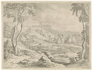 Landschaft mit Hirten von Johannes Glauber