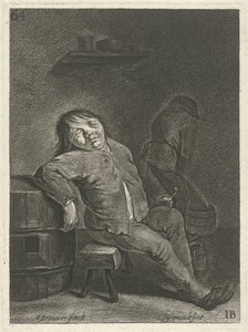 Gasthausinterieur mit zwei Bauern von Johannes Gronsveld