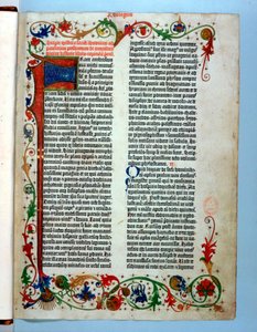 Seite aus einer Gutenberg-Bibel von Johannes Gutenberg