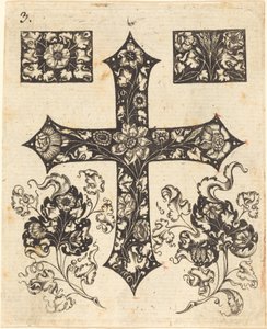 Kreuz mit Blumen verziert