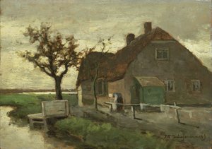 Bauernhaus an einem Kanal