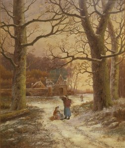Sammeln von Winterbrennstoff von Johannes Hermann Barend Koekkoek