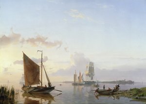 Segelschiffe in einer Mündung, 1853