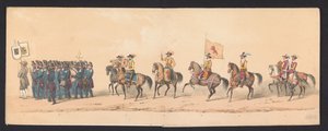 Historische optocht door studenten van de Groningse Hogeschool, 1850 (plaat 1) von Johannes Hermanus van de Weijer