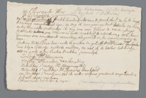 Brief von Pfarrer Hooyman an Jan Brandes von Johannes Hooyman