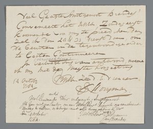 Brief von Pfarrer Hooyman an Jan Brandes von Johannes Hooyman