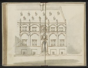 Fassade, möglicherweise der Lateinschule in Nijmegen von Johannes Huibert Prins