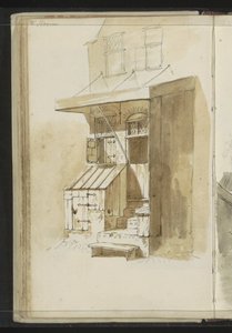 Gevel van een huis met afdak te Hoorn