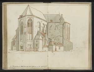 Rechte und Rückseite der Pieterskerk in Utrecht