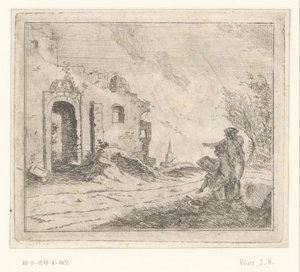 Zeichner bei einer Ruine von Johannes Huibert Prins