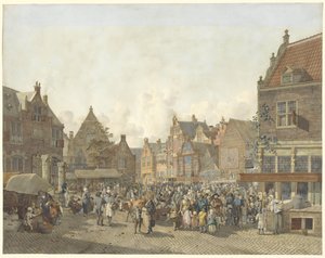Stadtplatz mit Jahrmarkt