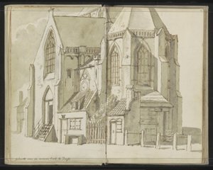 Seitenansicht der Nieuwe Kerk in Delft