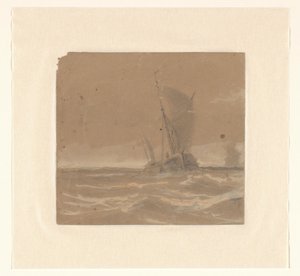 Segelndes Fischerboot von Johannes Huygens (signed by artist)