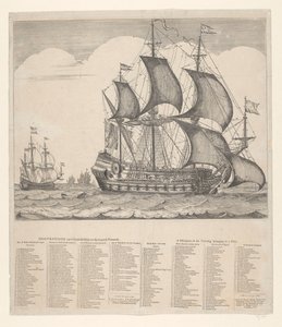 Beschreibung des getakelten Schiffs mit seinem laufenden Tauwerk von Johannes Jacobsz van den Aveele