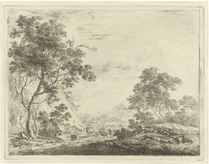 Landschaft mit Hirte und Vieh
