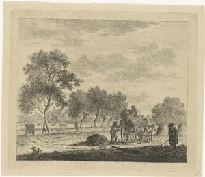Landschaft mit Heuwagen (Juli) von Johannes Janson