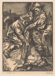 Bauarbeiter bei der Pfahlgründung von Johannes Josephus Aarts (signed by artist)