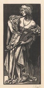 Frau mit Laute