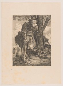 Bettler mit Krücken