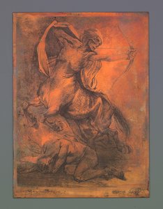 Der Tod als Zentaur mit Pfeil und Bogen