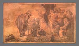 Gruppe von Männern und Frauen bei einem Baum von Johannes Josephus Aarts