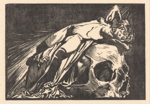 Liegende Frau auf Totenkopf von Johannes Josephus Aarts
