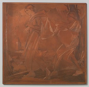 Zwei Frauen, beide tragen einen Sack von Johannes Josephus Aarts