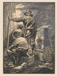 Vier Arbeiter am Wasser von Johannes Josephus Aarts