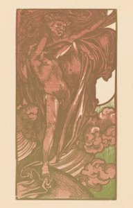 Frau und Junge in den Wolken