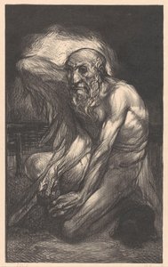 Sitzender, bärtiger Mann mit Flügeln von Johannes Josephus Aarts