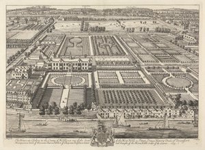 Ansicht von Beaufort House und Chelsea 1699 von Johannes Kip