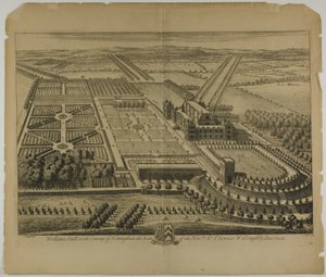 Wollaton Hall in der Grafschaft Nottingham, Tafel 68 aus Britannia Illustrata von Johannes Kip