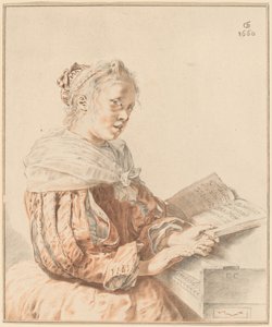 Junges Mädchen am Klavier, 1767 von Johannes Kornlein
