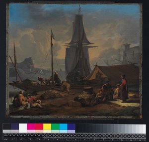 Hafenszene, vor 1674 von Johannes Lingelbach
