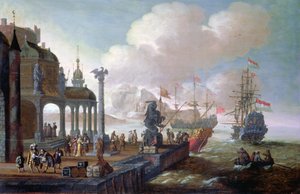 Mittelmeer-Hafenszene