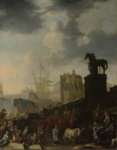 Der Aufstieg zum Kapitol mit dem Grauen Pferd des neu gewählten Papstes von Johannes Lingelbach